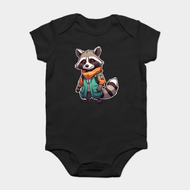 Raccoon Cartoon Baby Bodysuit by animegirlnft
